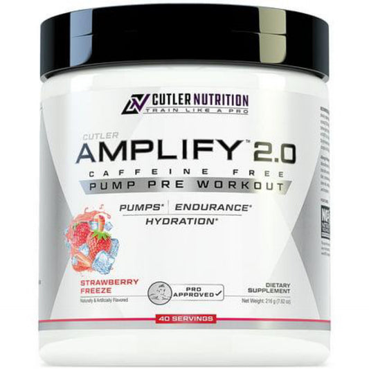 Amplify Non-Stim Pre Workout Drink Powder with Nootropics Strawberry Freeze